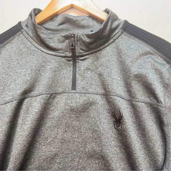 Spyder Mens Active Sweatshirt XL Gray 1/4 Zip Pullover Activewear Performance - Picture 5 of 10